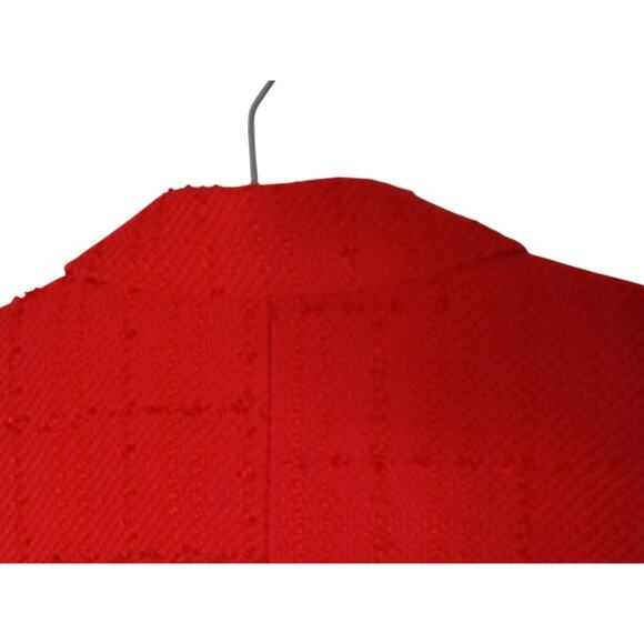 Ann Taylor Red Tweed Blazer Jacket Size 6 Double Breasted Textured Workwear - Picture 13 of 15